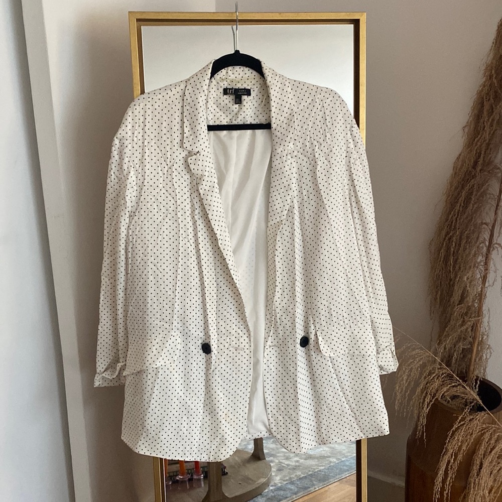 Polka dot silk blazer